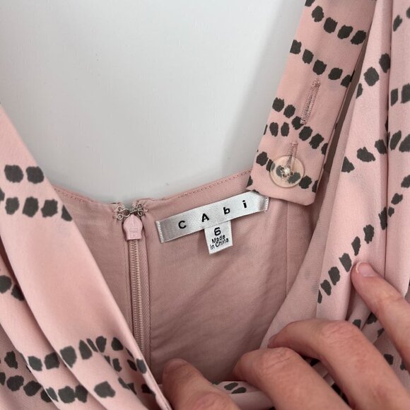 Cabi Sophia Faux Wrap Top Blouse Size 6 Blush Pink Adjustable Straps Peplum 273 - Picture 6 of 11